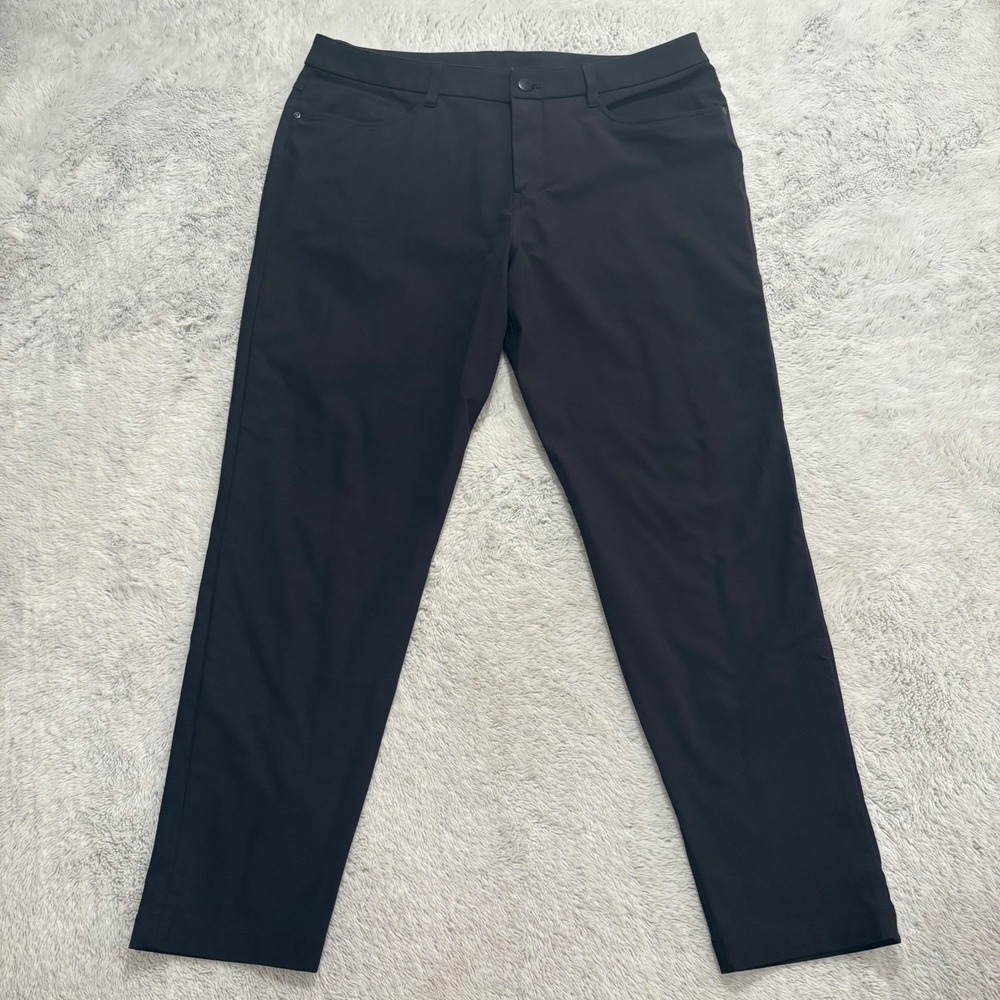 Lululemon Men 36x28 ABC Trouser Pant Classic Fit Black Warpstream Stretch Work - Picture 5 of 13
